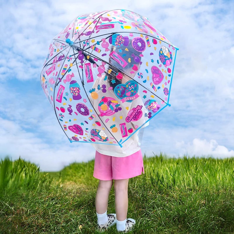 RONIARE Kids Umbrella Clear Bubble Umbrellas for Rain,Safety Dome Windproof Umbrella for Kid Girls and Boys - Image 2